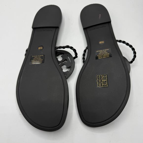 NEW NWT Tory Burch x BonBon Miller Twist Sandals Black Size 10 - Picture 4 of 7